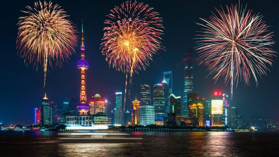 Fyrverkerier i Shanghai på nyår.